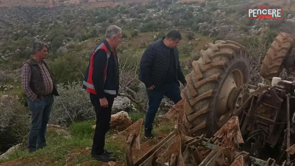 Adıyaman’ın Besni ilçesinde bahçe sürümü sırasında engebeli arazide kontrolden çıkan