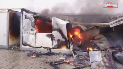 Yeşilyurt’ta konteyner kentte çıkan yangın korku dolu anlara neden oldu.İtfaiyenin