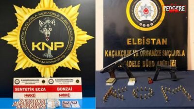 Kahramanmaraş’ta KOM ve narkotik ekiplerince düzenlenen operasyonlarda çok sayıda silah,
