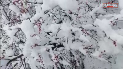 İlkbahar ortasında etkili olan kar yağışı Malatya’nın Darende ilçesinde hayatı
