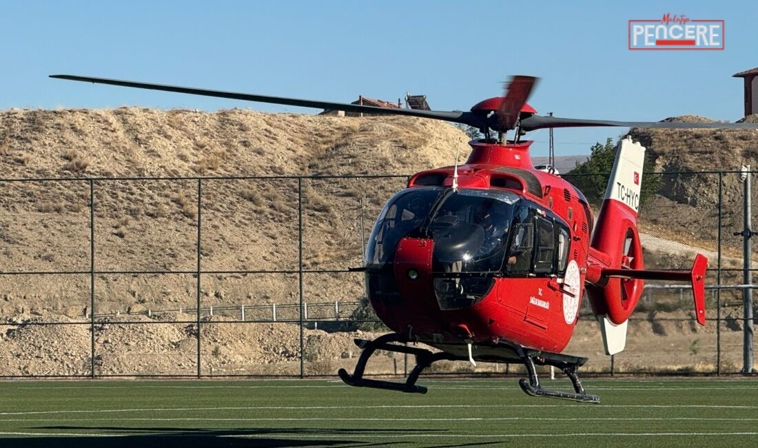 Darende’de kalp krizi geçiren 73 yaşındaki hasta, ambulans helikopterle Malatya