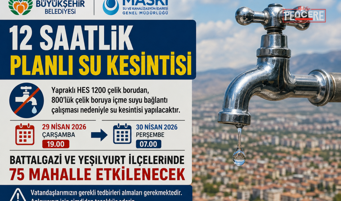 MASKİ, Malatya’da Battalgazi ve Yeşilyurt ilçelerinde 75 mahalleyi kapsayan 12