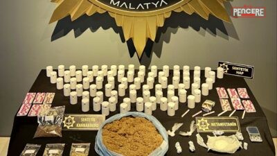 Malatya’da polis ekiplerince düzenlenen uyuşturucu operasyonunda farklı türlerde madde ele