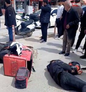 Malatya’nın en işlek noktalarından İnönü Caddesi Sıtmapınarı mevkiinde otomobil ile