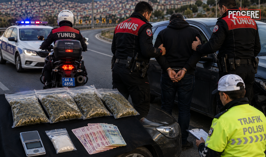 Malatya’da yunus polis timlerinin durdurmak istediği otomobille kaçan cezaevi firarisi,