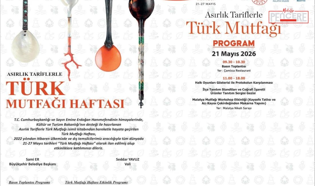 Türk Mutfağı Haftası kapsamında Malatya’da “Bir Sofrada Miras” temasıyla çeşitli
