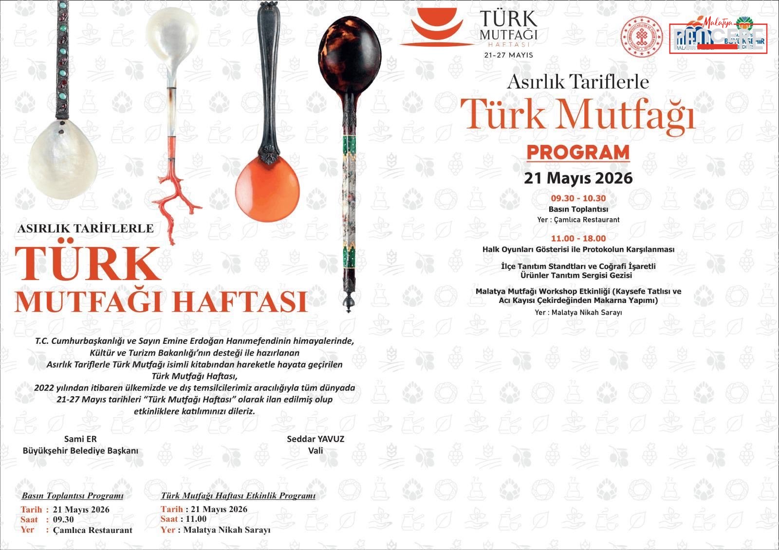 Türk Mutfağı Haftası kapsamında Malatya’da “Bir Sofrada Miras” temasıyla çeşitli