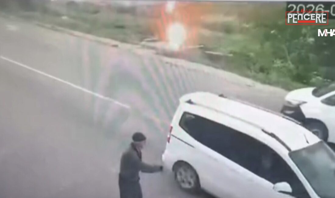 Malatya’da etkili olan sağanak ve dolu yağışı sırasında bir ağaca