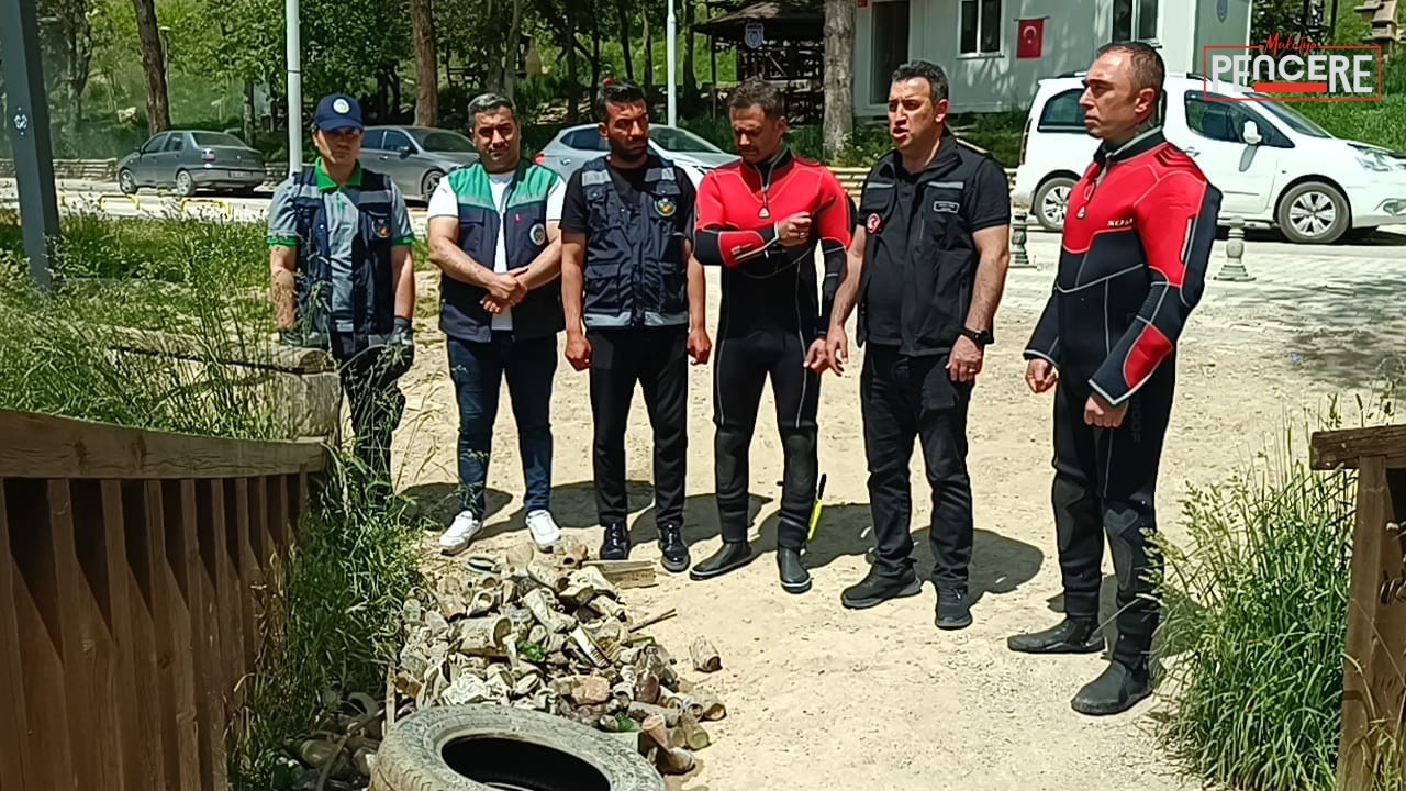Malatya Büyükşehir Belediyesi ekipleri, Orduzu Pınarbaşı Göleti’nde su altı ve