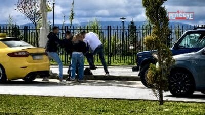 Malatya’da çevreyolunda iki sürücü arasında çıkan kavga cep telefonu kamerasına
