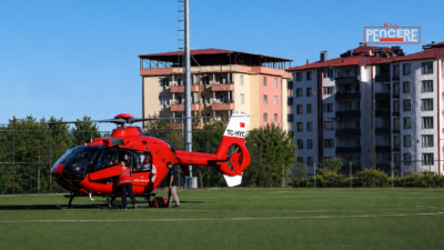 Darende ilçesinde rahatsızlanan 78 yaşındaki F.Y., mide kanaması şüphesiyle helikopter