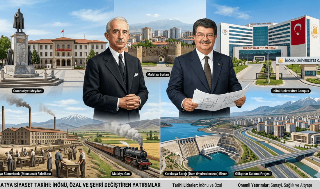 Malatya Siyaset Tarihi: İnönü ve Özal’dan Günümüze Şehre Çağ Atlatana Dev Yatırımlar Malatya siyasetinde kimler geldi, kimler geçti? İsmet İnönü ve Turgut