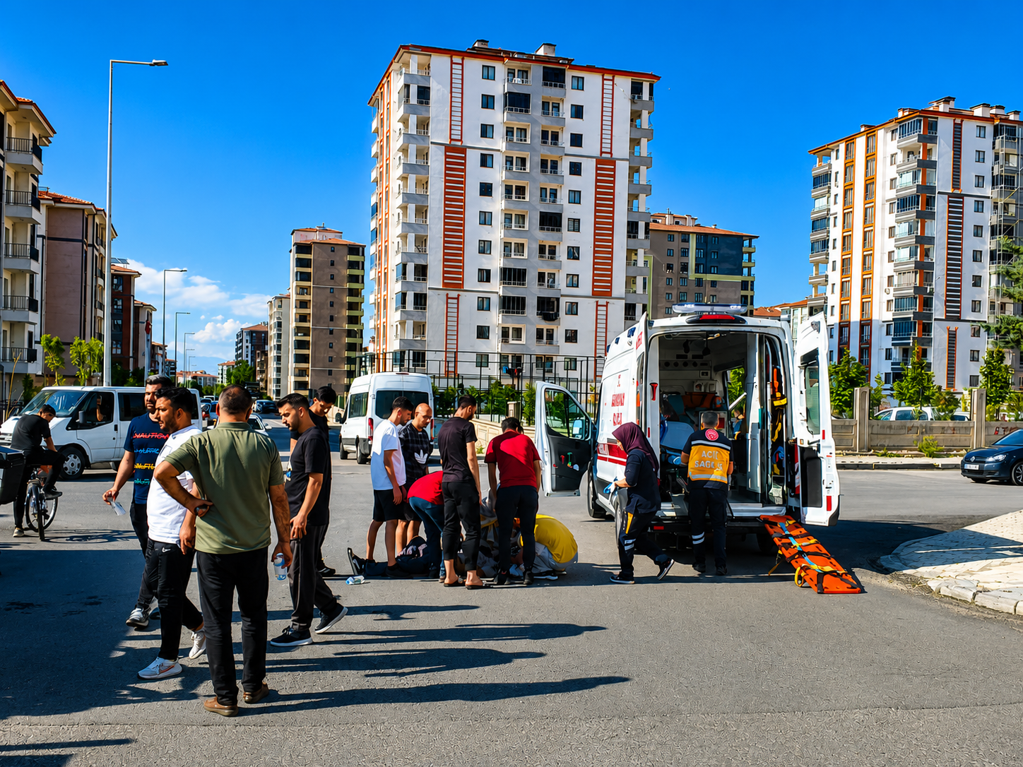 Malatya’nın Battalgazi ilçesinde otomobil ile motosikletin çarpışması sonucu meydana gelen