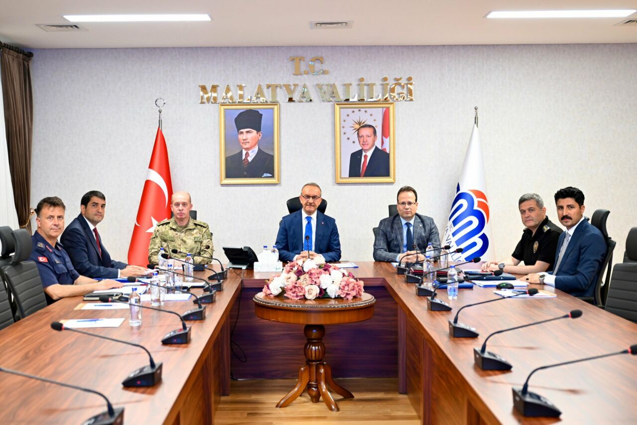 Malatya Valisi Seddar Yavuz başkanlığında gerçekleştirilen İl Güvenlik, Asayiş ve