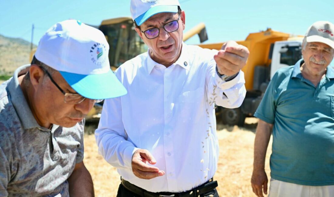 Yeşilyurt Belediyesi Tarımsal Üretim ve AR-GE Sahası'nda arpa hasadı tamamlandı.