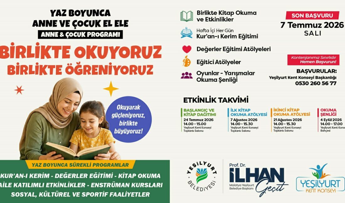 Yeşilyurt Kent Konseyi, yaz tatilini verimli geçirmek isteyen anne ve