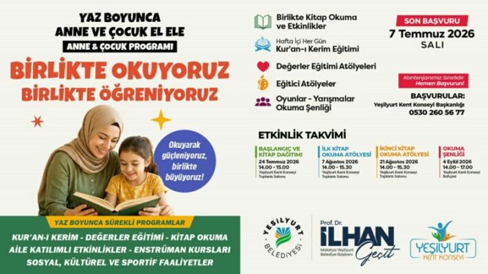 Yeşilyurt Kent Konseyi, yaz tatilini verimli geçirmek isteyen anne ve