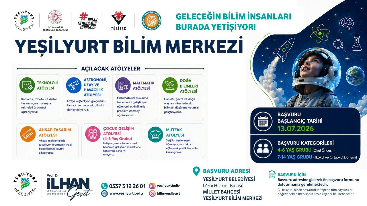  Yeşilyurt Belediyesi, çocukların bilim ve teknolojiyle erken yaşta tanışmasını