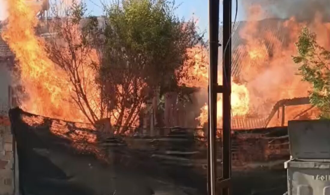 Malatya’nın Yeşilyurt ilçesi Dilek Mahallesi’nde çıkan yangında bir ev ve