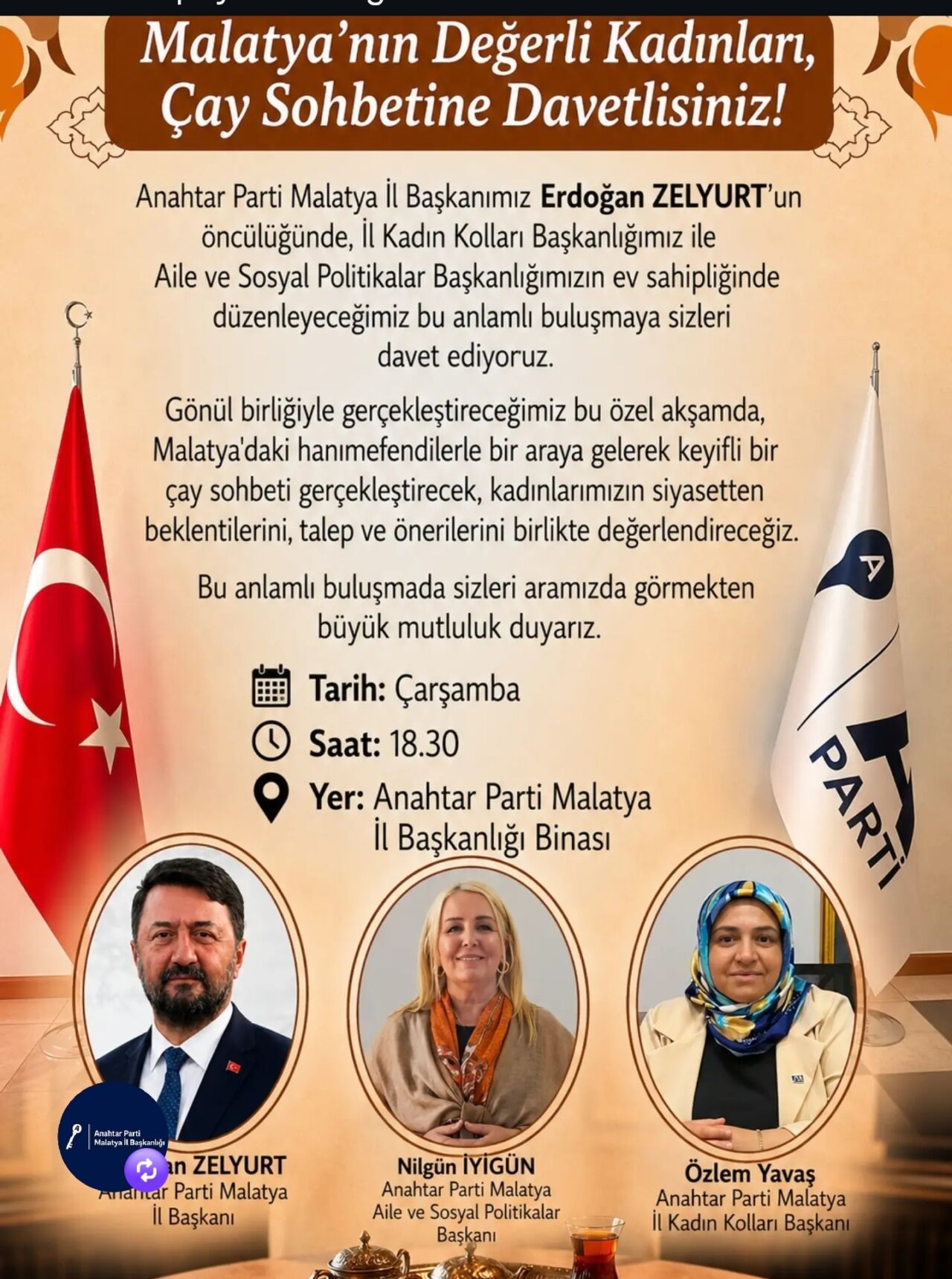 Anahtar Parti Çay daveti