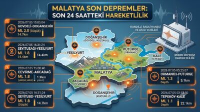 Malatya'da son 24 saat içinde Yeşilyurt, Doğanşehir, Akçadağ, Pütürge ve