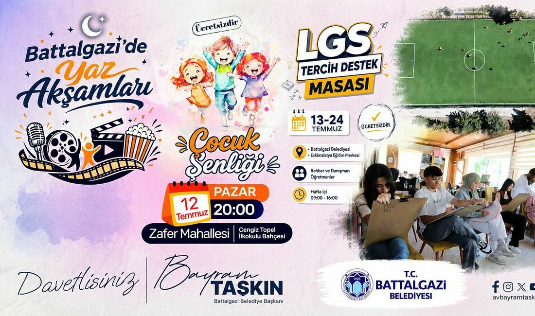 Battalgazi Belediyesi, yaz boyunca çocuklar, gençler ve aileler için spor,