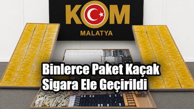Malatya’da polis ekiplerince düzenlenen operasyonda 7 bin 330 paket gümrük