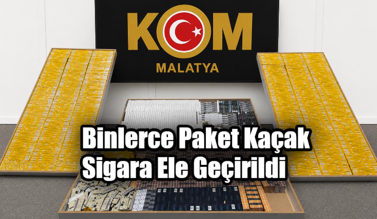 Malatya’da polis ekiplerince düzenlenen operasyonda 7 bin 330 paket gümrük