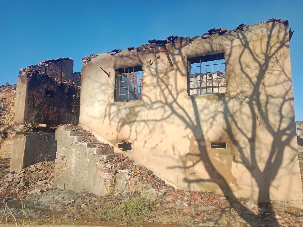 Malatya'nın Pütürge ilçesinde çıkan yangında 2 ev ile yaklaşık 20